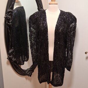 VINTAGE Jasdee Dressy Beaded Open Front Jacket Sz OS?